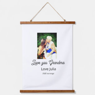 Love you Grandma photo name love message grandkids Hanging Tapestry
