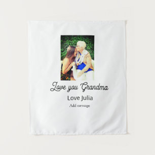 Love you Grandma photo name love message grandkids Tapestry