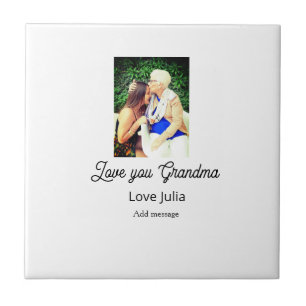 Love you Grandma photo name love message grandkids Tile