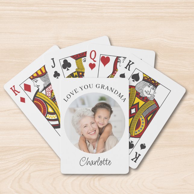 Love You Grandma Photo Playing Cards (Creator Uploaded)