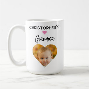 Love you Grandma Pink Cute Heart Photo Coffee Mug