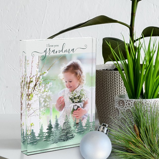 Love You Grandma Winter Forest Overlay Photo Block (Creator Uploaded)