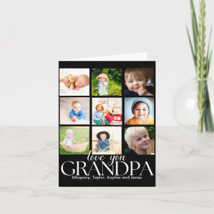 Love You Grandpa Beautiful Collage 9 Photos  Card