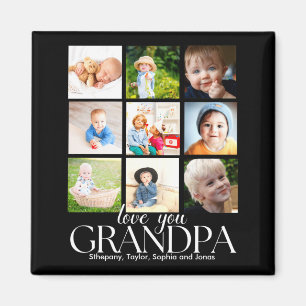 Love You Grandpa Beautiful Collage 9 Photos  Magnet