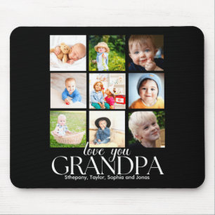 Love You Grandpa Beautiful Collage 9 Photos  Mouse Pad