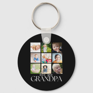 Love You Grandpa Beautiful Collage 9 Photos T Shir Key Ring