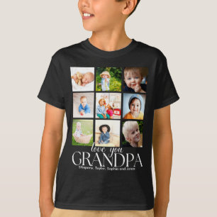 Love You Grandpa Beautiful Collage 9 Photos  T-Shirt