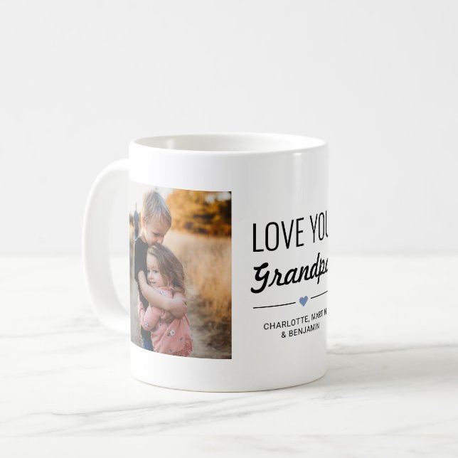 Love You Grandpa Birthday Custom Photo Coffee Mug (Front Left)