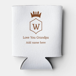 Love you grandpa crown add name details brown squa can cooler