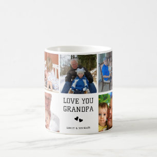 Love You Grandpa   Custom Photo Collage Coffee Mug