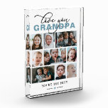 Love You Grandpa/Grampa/Other 9-Photo Photo Block<br><div class="desc">Capture the essence of cherished moments with this modern photo block, a thoughtful gift designed for grandfathers. This unique piece allows you to add nine of your most cherished photos, creating a visual journey through the special times you've shared. The words "Love you Grandpa" elegantly grace the block, expressing your...</div>