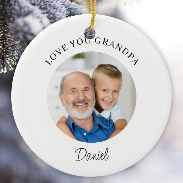 Love You Grandpa Keepsake Photo Ceramic Tree Decoration (Creator Uploaded)