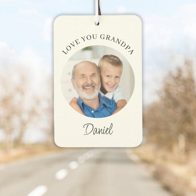 Love You Grandpa Photo Car Air Freshener (Creator Uploaded)