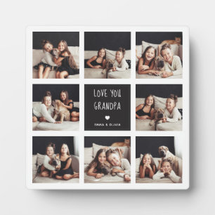 Love You Grandpa   Photo Collage Handwritten Text Plaque