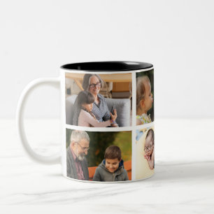 Love You Grandpa Photo Collage & Text Two-Tone Coffee Mug