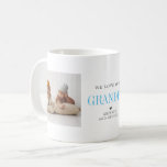 Love You Grandpa | Two Photo Collage Coffee Mug<br><div class="desc">This simple and sweet mug says "We Love you Grandpa" in trendy, modern typefaces with a charming heart and a spot for names. Minimal two photo template of your favourite personal photos for a gift anyone would love. The perfect gift for any dad (can be customised for any daddy moniker...</div>