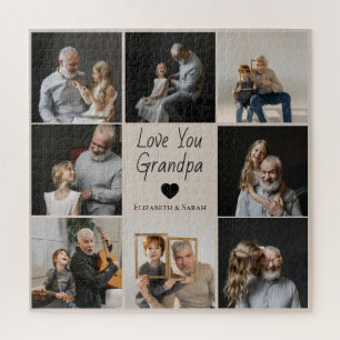 Love You Grandpa with Heart & Photos -  Jigsaw Puzzle