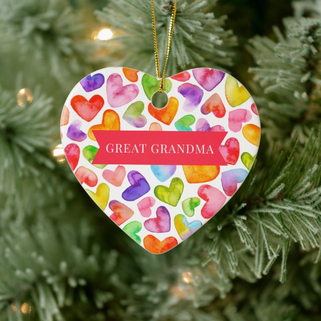 Love You Great Grandma | 2 sided Ceramic Tree Decoration (Tree)