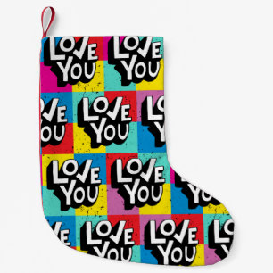 Love you. Hand lettering pattern for Valentine's d Small Christmas Stocking