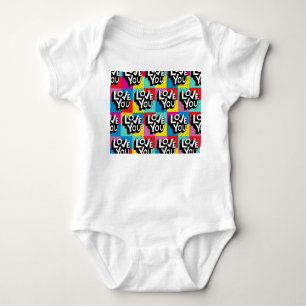Love You: Hand Lettering Valentine Baby Bodysuit