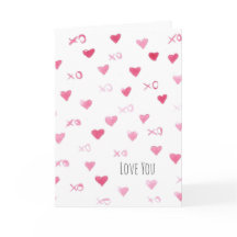 Love You Happy Valentines Day Watercolor Hearts 