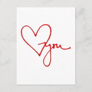 Love You Heart Postcard