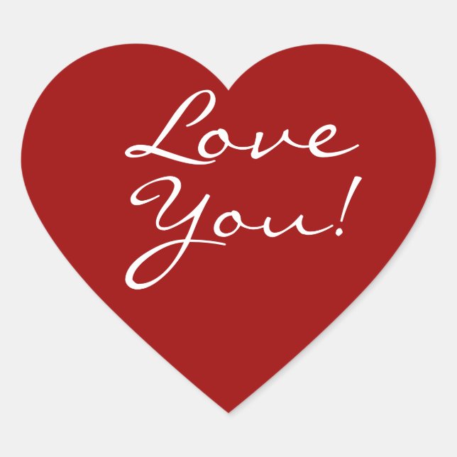 Love You Heart Sticker (Front)
