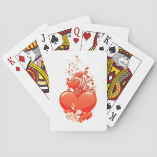 Love you heart valentine romantic love playing cards