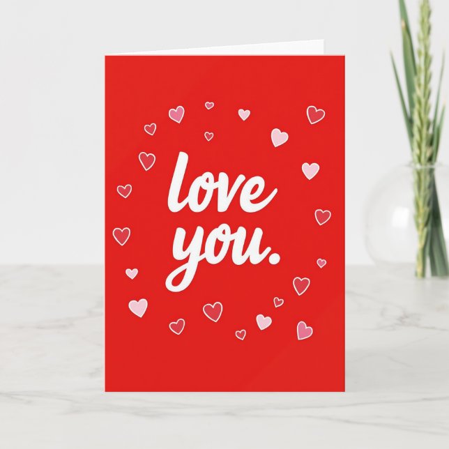 Love You Hearts Design Card (Front)