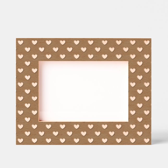 Love You Hearts Etched Wooden Frame (Front)