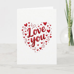 Love You Hearts Romantic Card