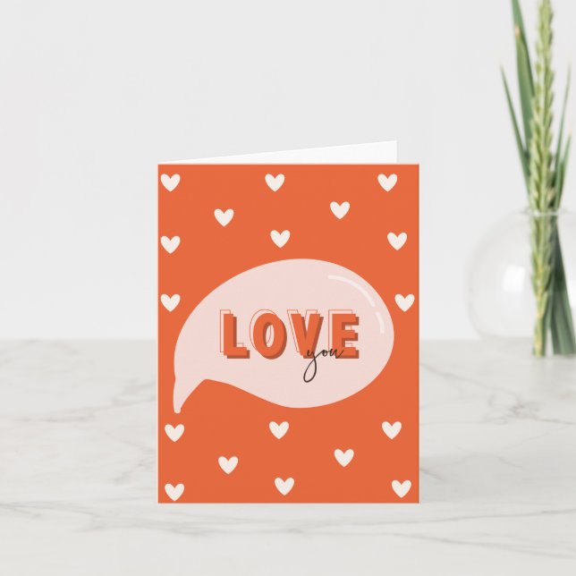 Love You Hearts Valentines Day Card (Front)