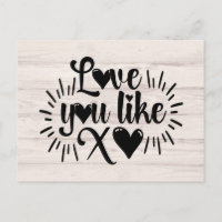 Love You Hugs and Kisses Grey Wood Thinking of You