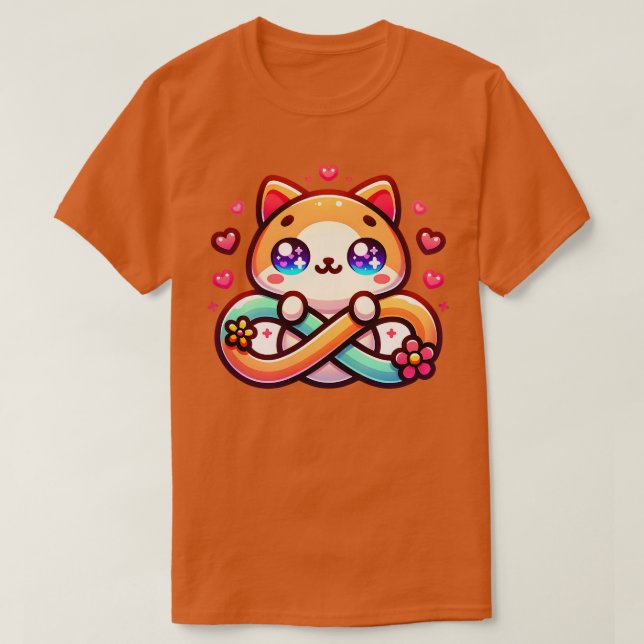 Love You Infinity Valentines Day Cat Shirt (Design Front)