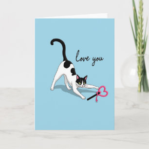 Love You Kitty Heart Card