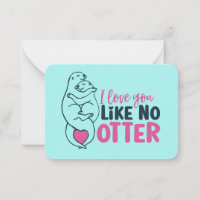 Love You Like No Otter Pun Funny Valentine's Day