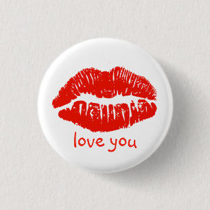 Love You Lips Valentine Button