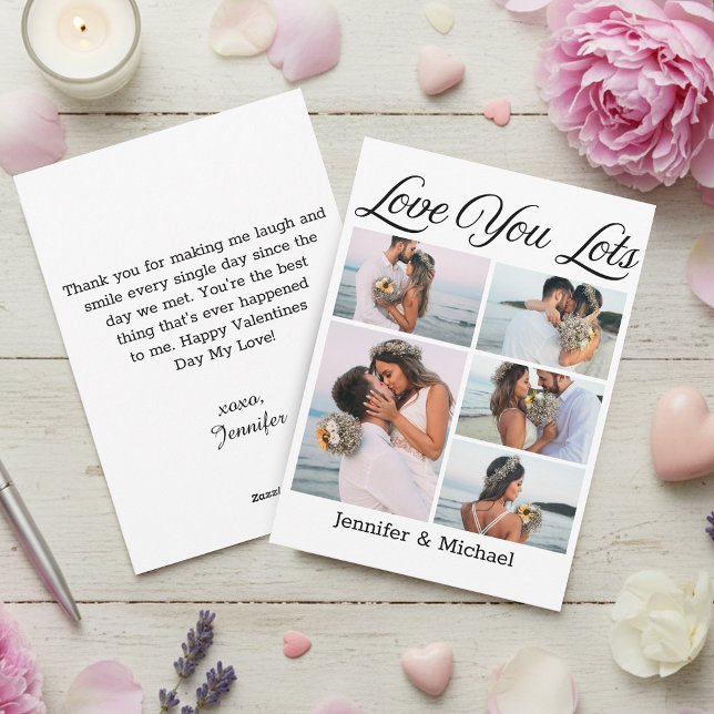 love you lots, 5 photos collage valentines day holiday card (Creator Uploaded)