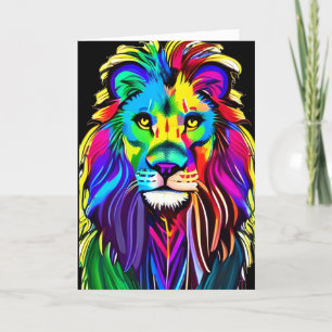 Love You Lots   Lion Face Mystical Fantasy Art Card