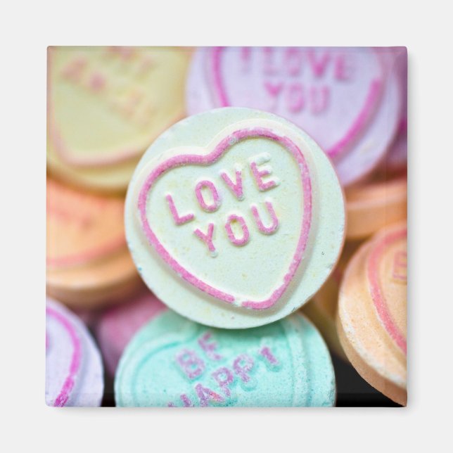 "Love you" Love heart sweets Magnet (Front)