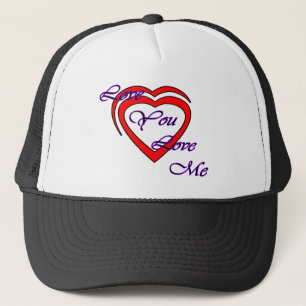 Love You Love Me Purple Hearts Red The MUSEUM Zazz Trucker Hat