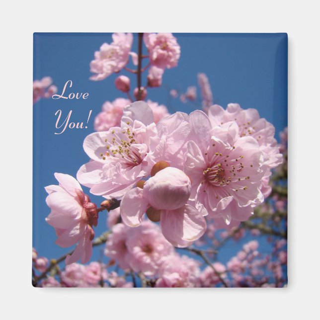 Love You! magnet Pink Flower Tree Blossoms (Front)