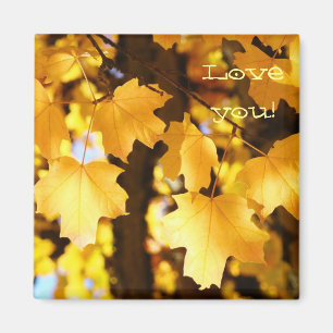 Love You! magnets Yellow Autumn Leaves nature