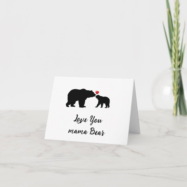 Love You mama Bear Holiday Card (Front)