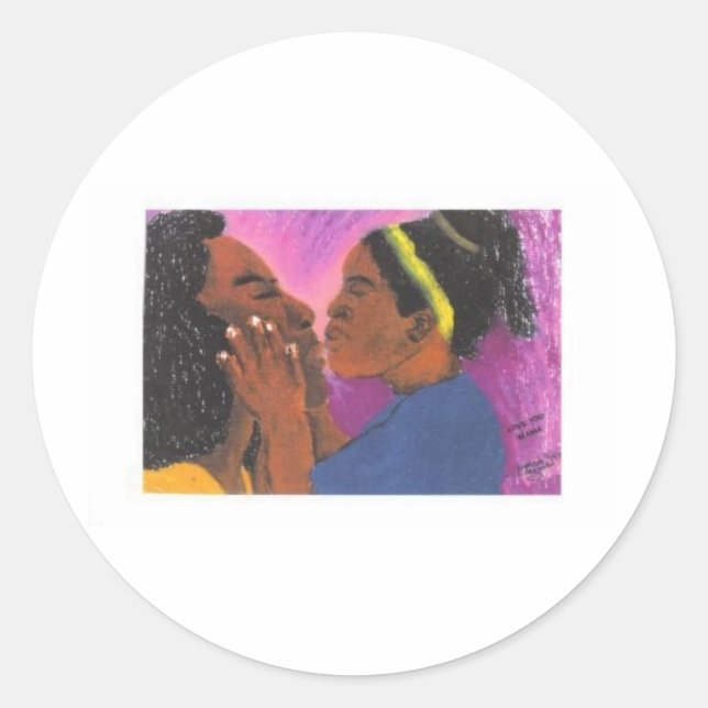 Love You Mama Classic Round Sticker (Front)