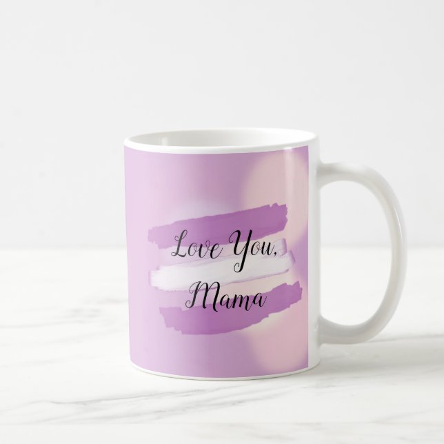Love you Mama, purple and white Coffee Mug (Right)