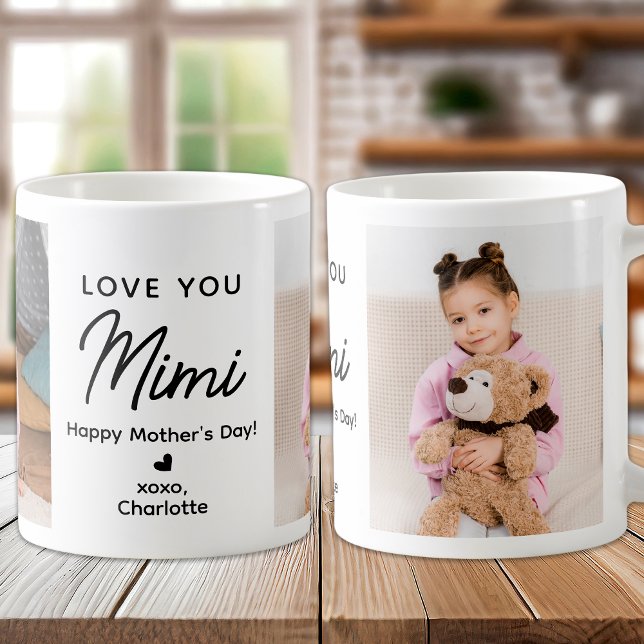 Love You Mimi Personalised 2 Photo Grandparent Coffee Mug (Creator Uploaded)