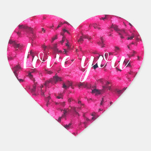 Love you modern Heart Stickers, Glossy Sticker