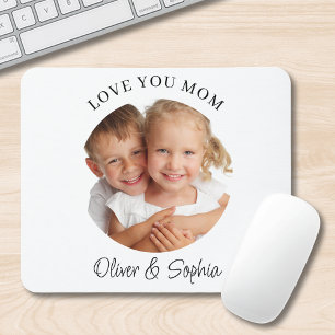 Love You Mom Modern Photo  Mouse Pad