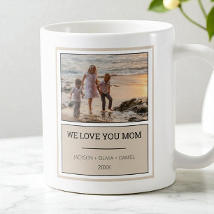Love You Mom Modern Photo Personalized Mothers Day Coffee Mug